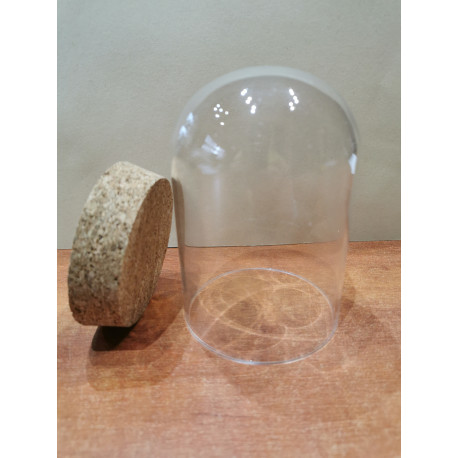 Cloche verre avec socle liège