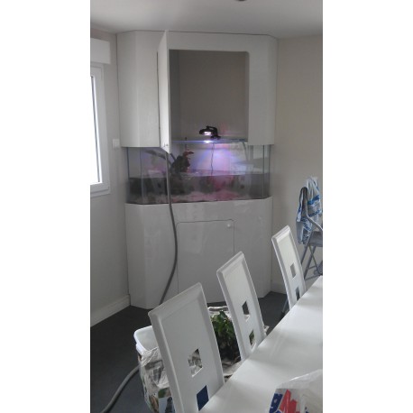 Aquarium et meuble d'angle 350 litres