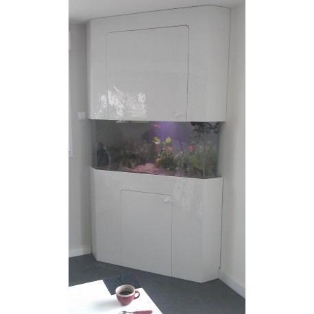 Aquarium et meuble d'angle 350 litres